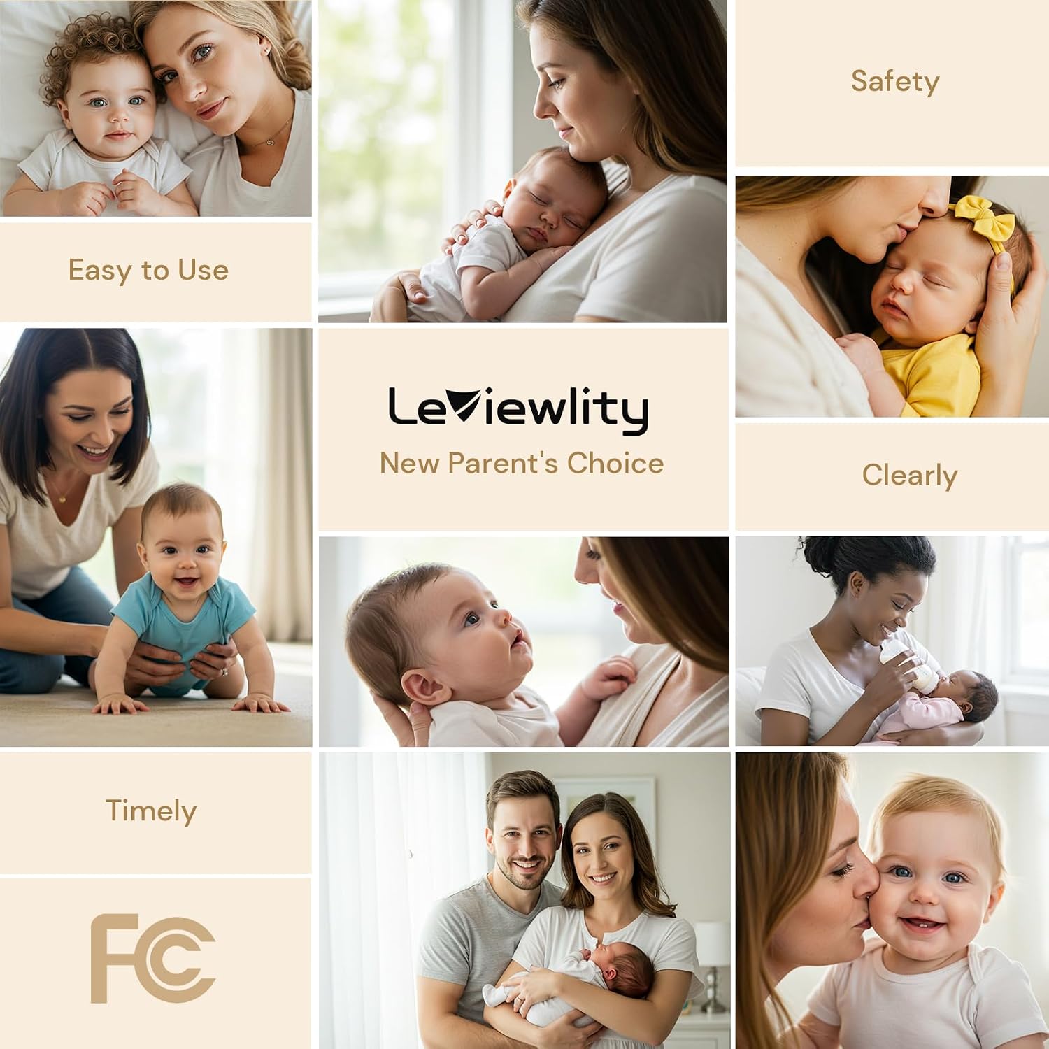 Leivewlity Baby Monitor No WiFi with Camera and Audio for Crib, Nursery