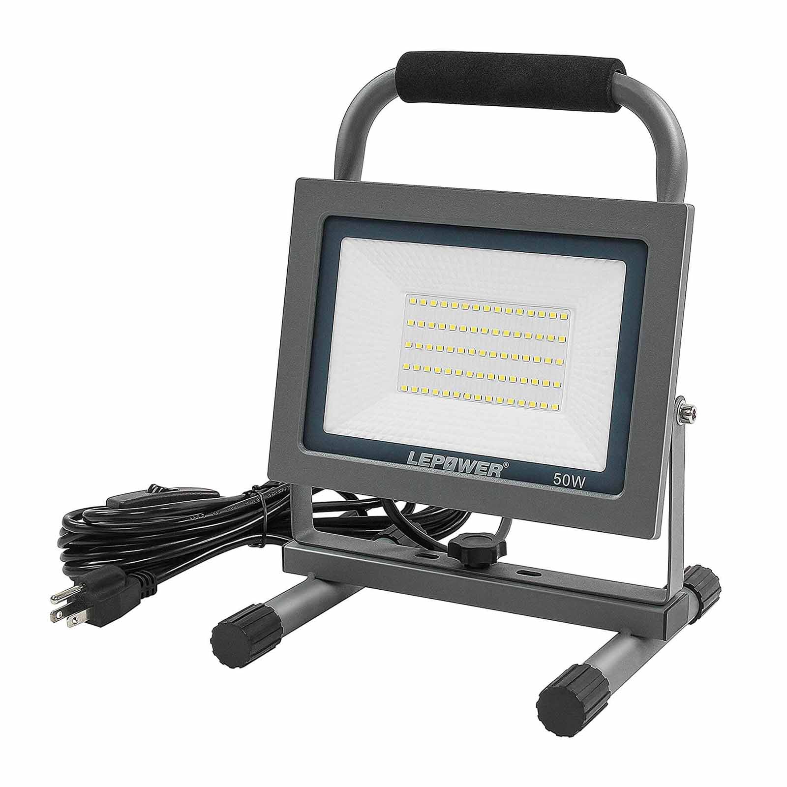 50W Portable LED Work Light with Stand & Plug
