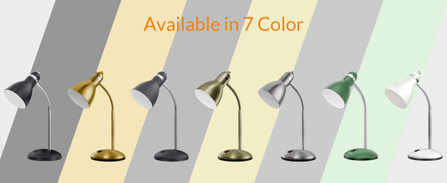 Lepower-tec adjustable metal desk task lamp in gold black green silver white