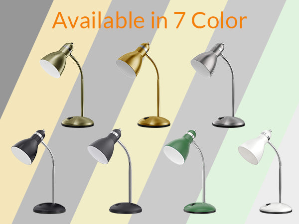 Lepower-tec adjustable metal desk task lamp in gold black green silver white