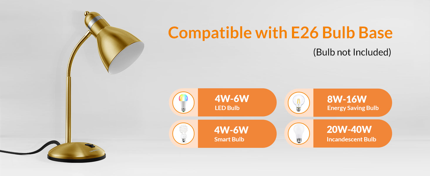 Lepower-tec gold metal desk task lamp