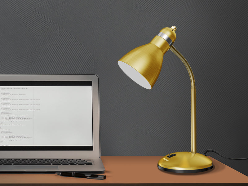 Lepower-tec gold metal desk task lamp for an office in home