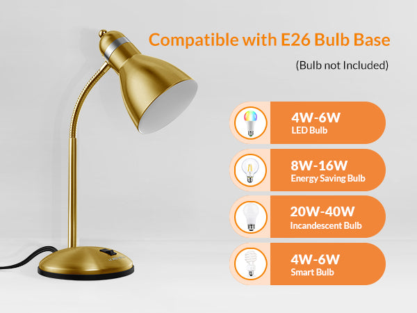 Lepower-tec gold metal desk task lamp