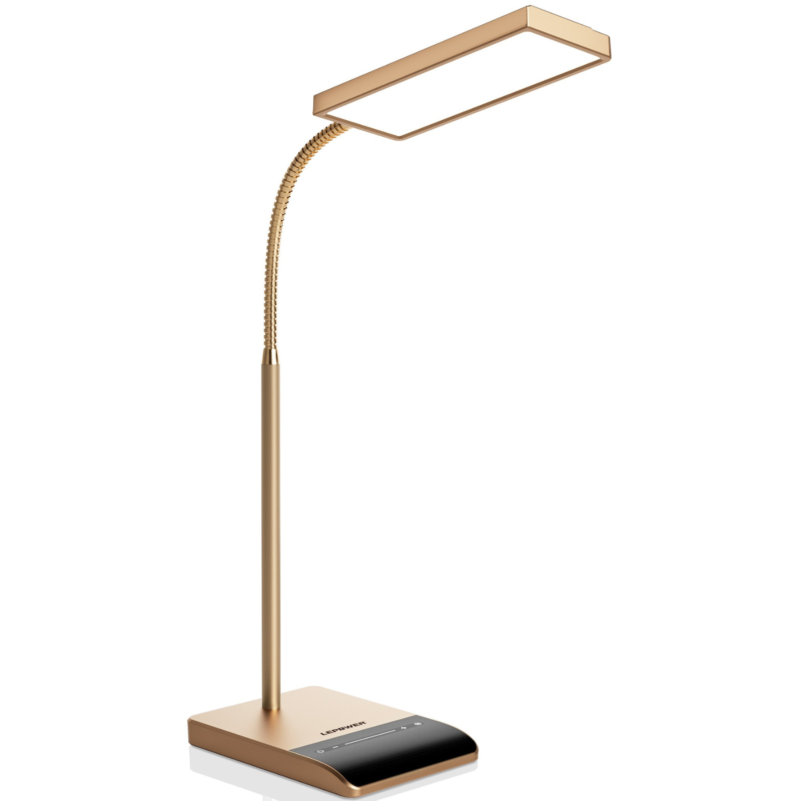 gooseneck eye caring LED desk light gold