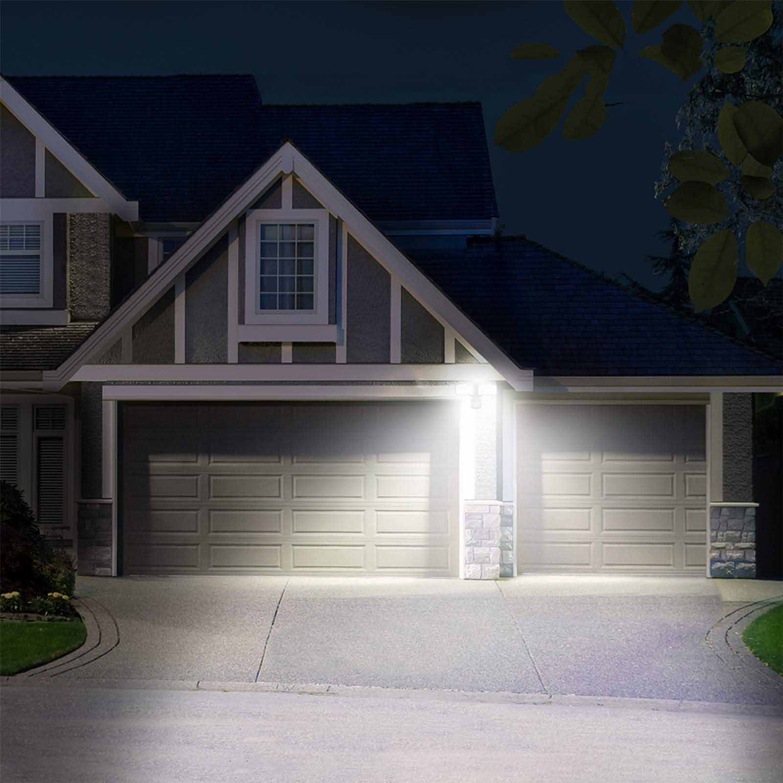 Lepower 30W Motion Detector Security Lights 2 Adjustable Heads 3200LM