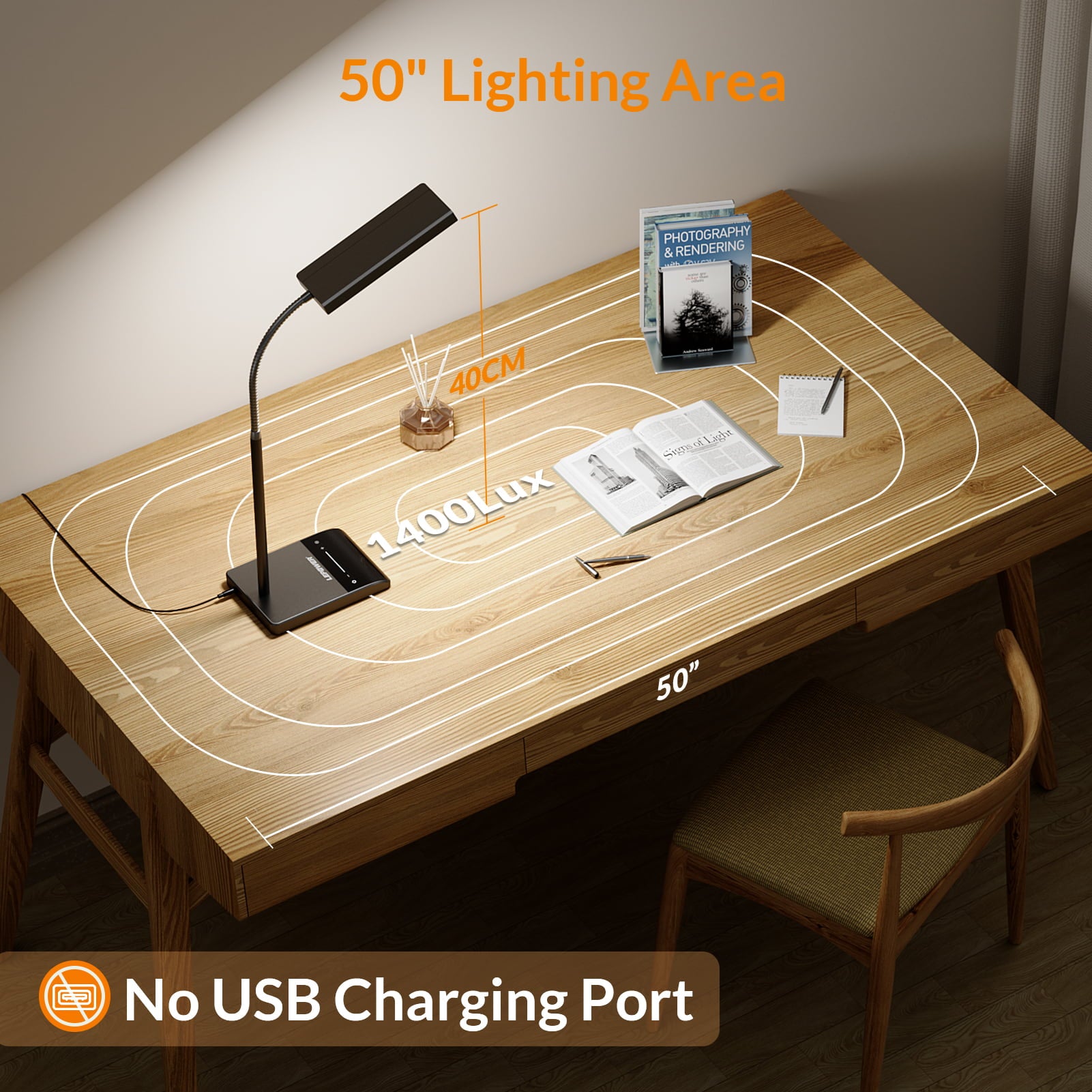 Lepower-tec Gooseneck Eye-caring LED Desk Light with Touch Control