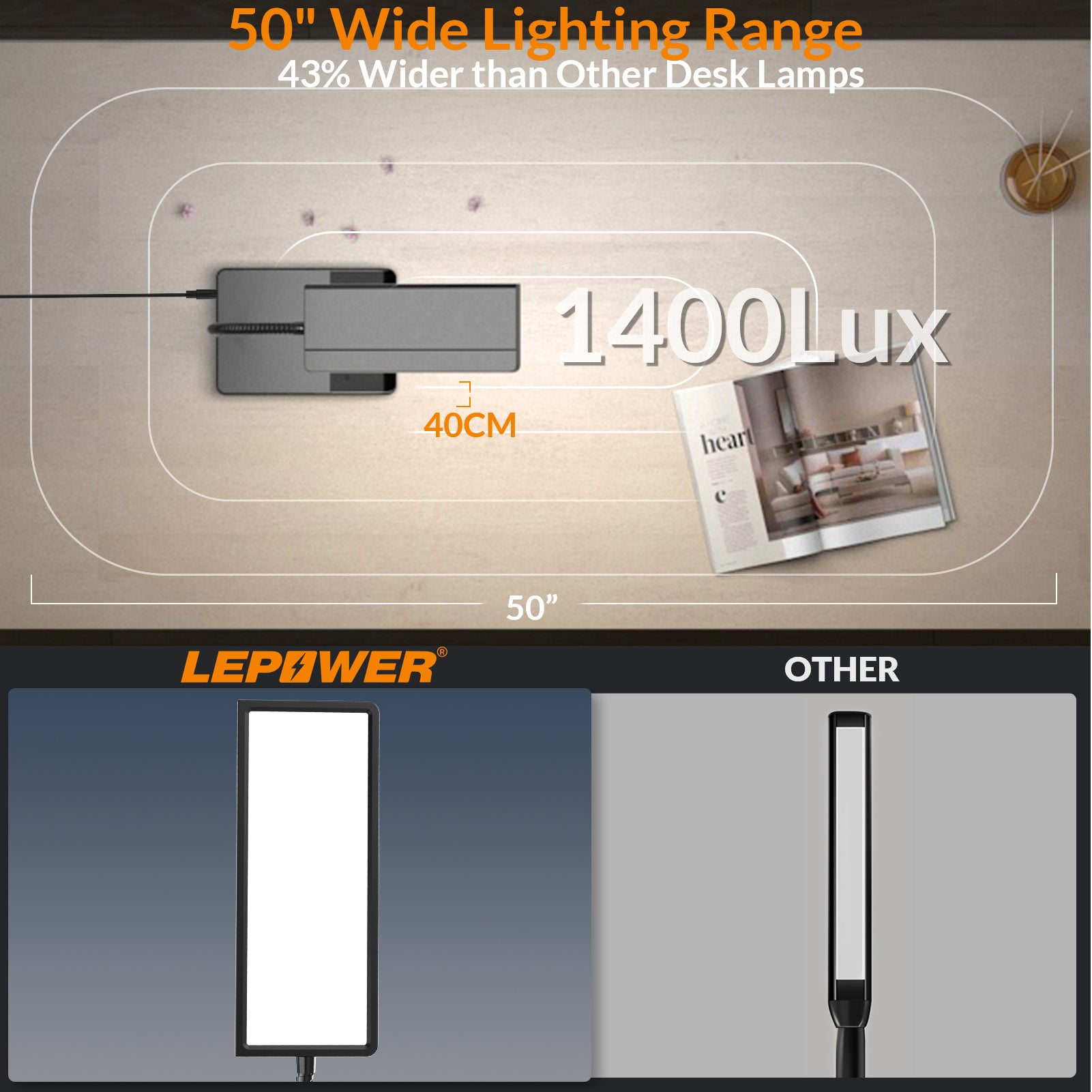 Lepower-tec Gooseneck Eye-caring LED Desk Light with Touch Control