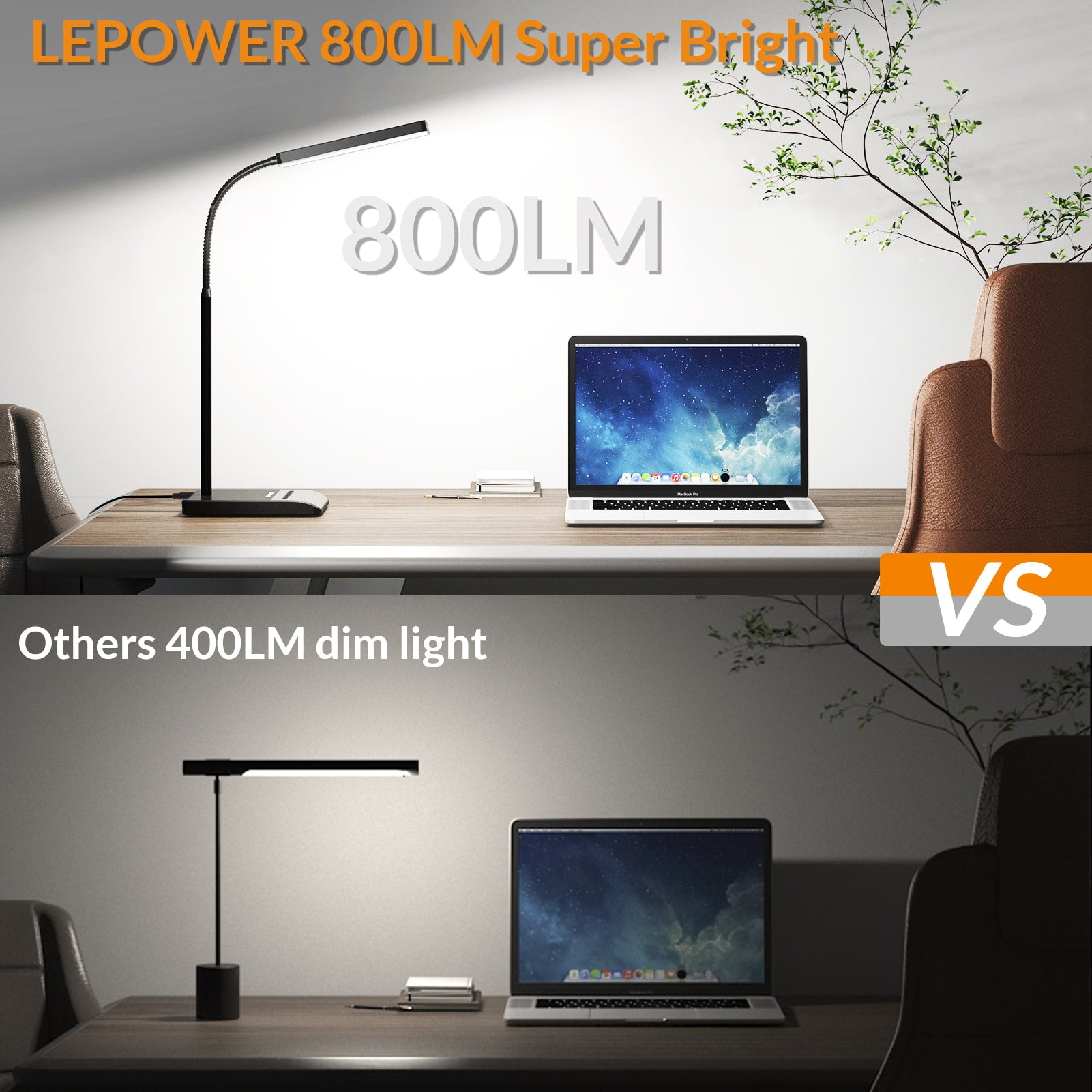 Lepower-tec Gooseneck Eye-caring LED Desk Light with Touch Control