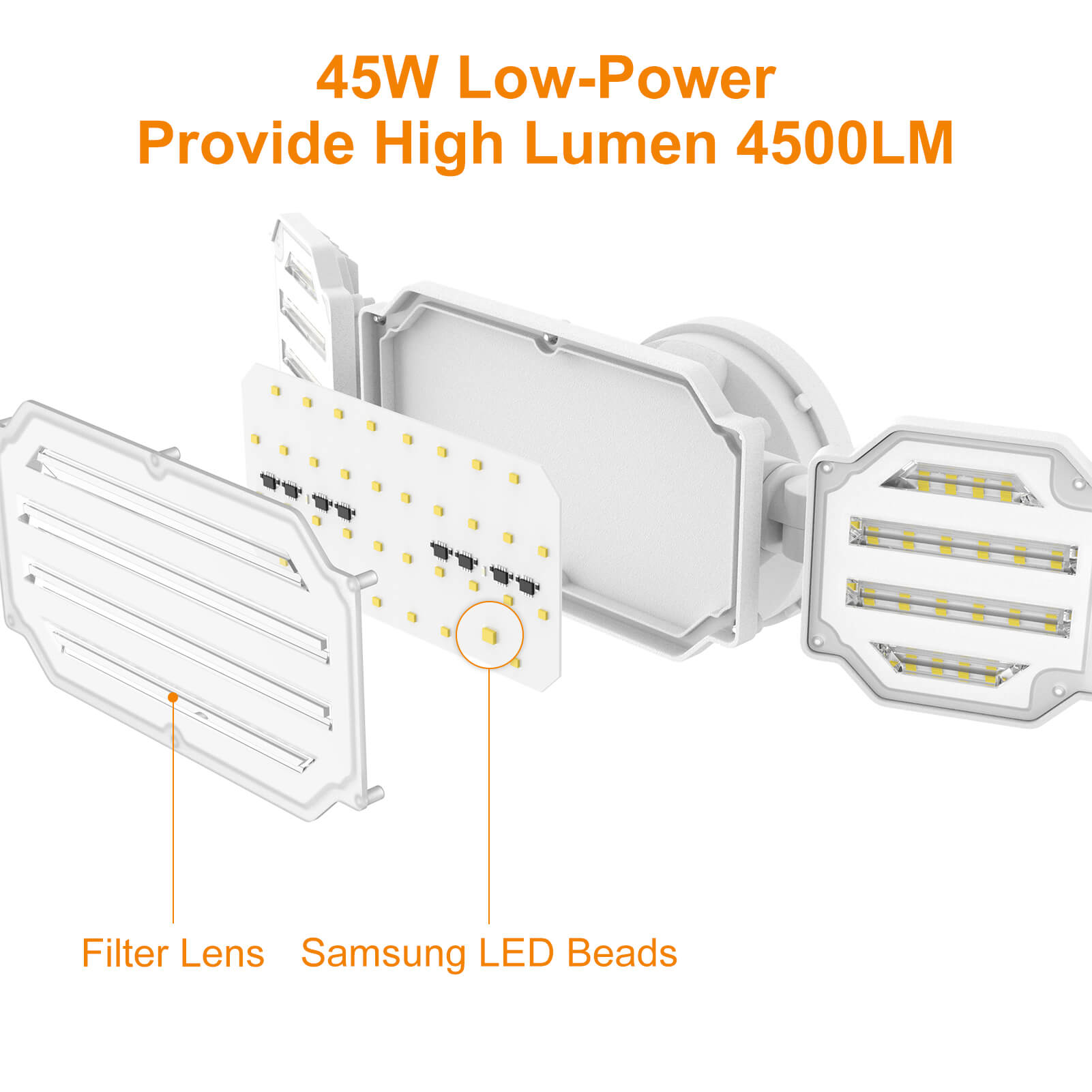 led wall light 45w 4500lm