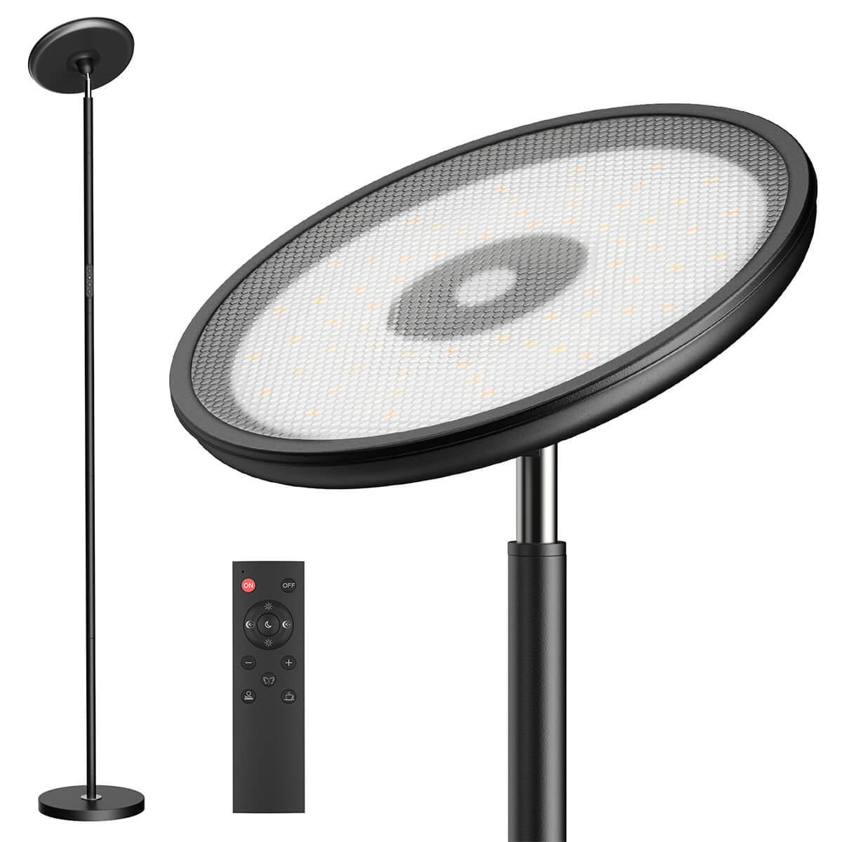 Torchiere Floor Lamp LED with Remote Control Dimmable Tall Lamp
