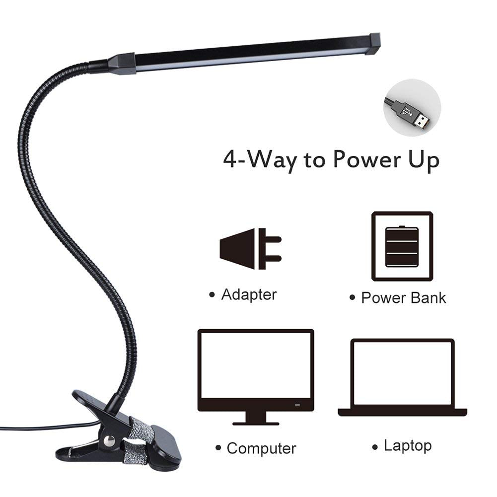 Long Bar Clip-on LED Light 5W with Gooseneck USB/Adapter