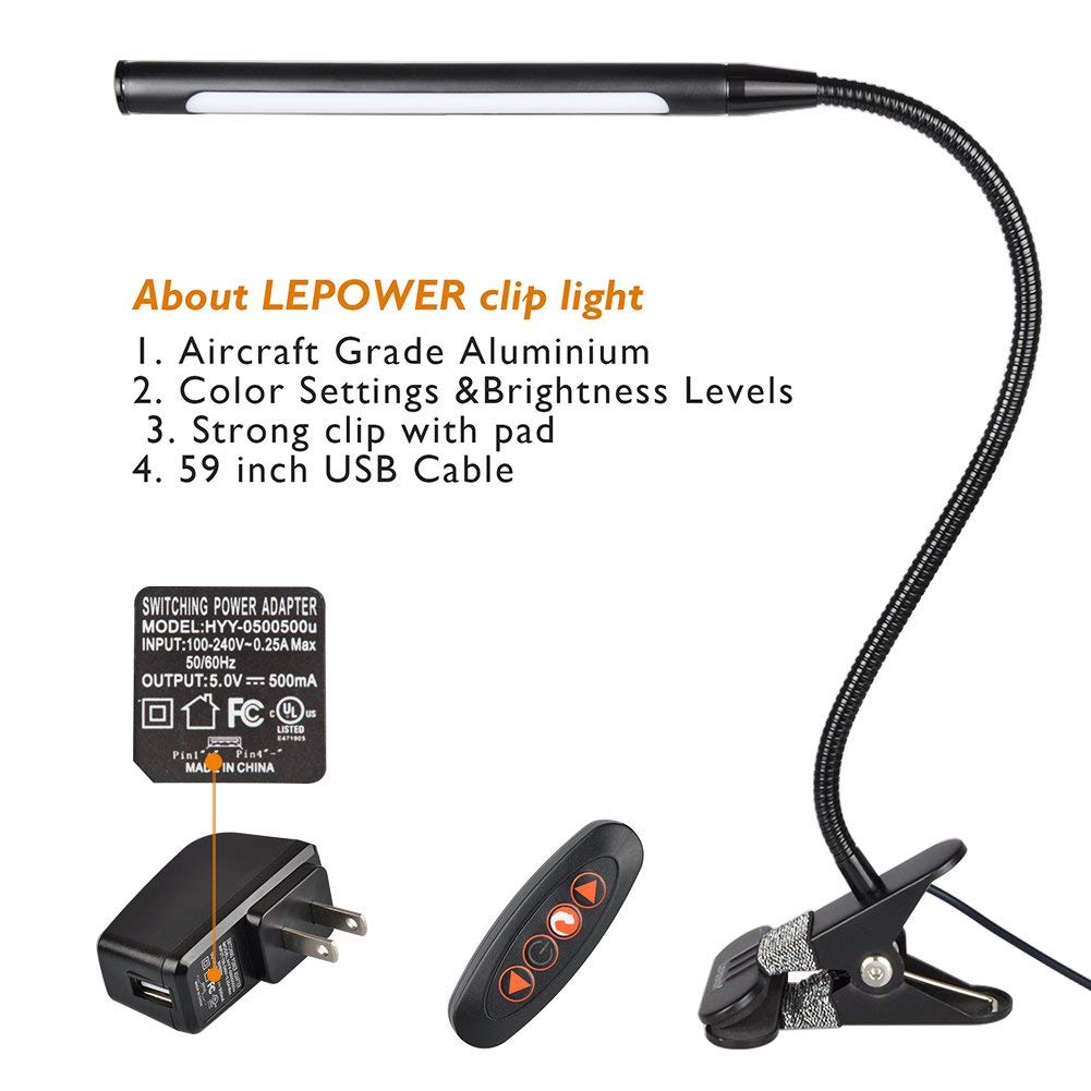 Lepower 4W Stepless Adjustable Clip Light