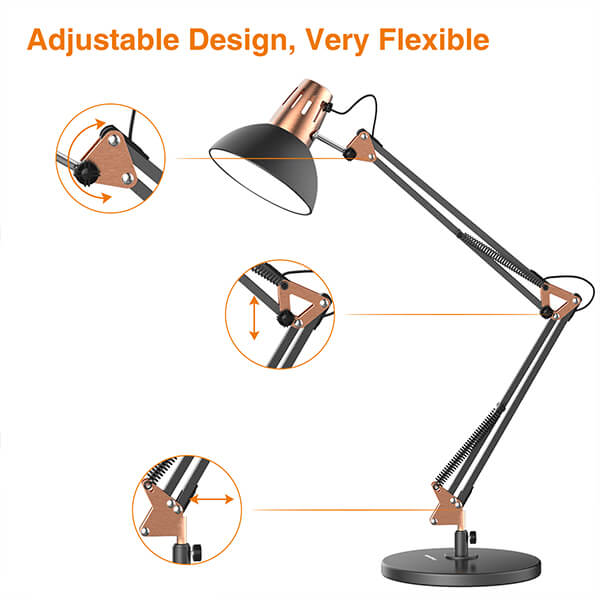 Lepower Swing Arm Table Lamp With Clamp