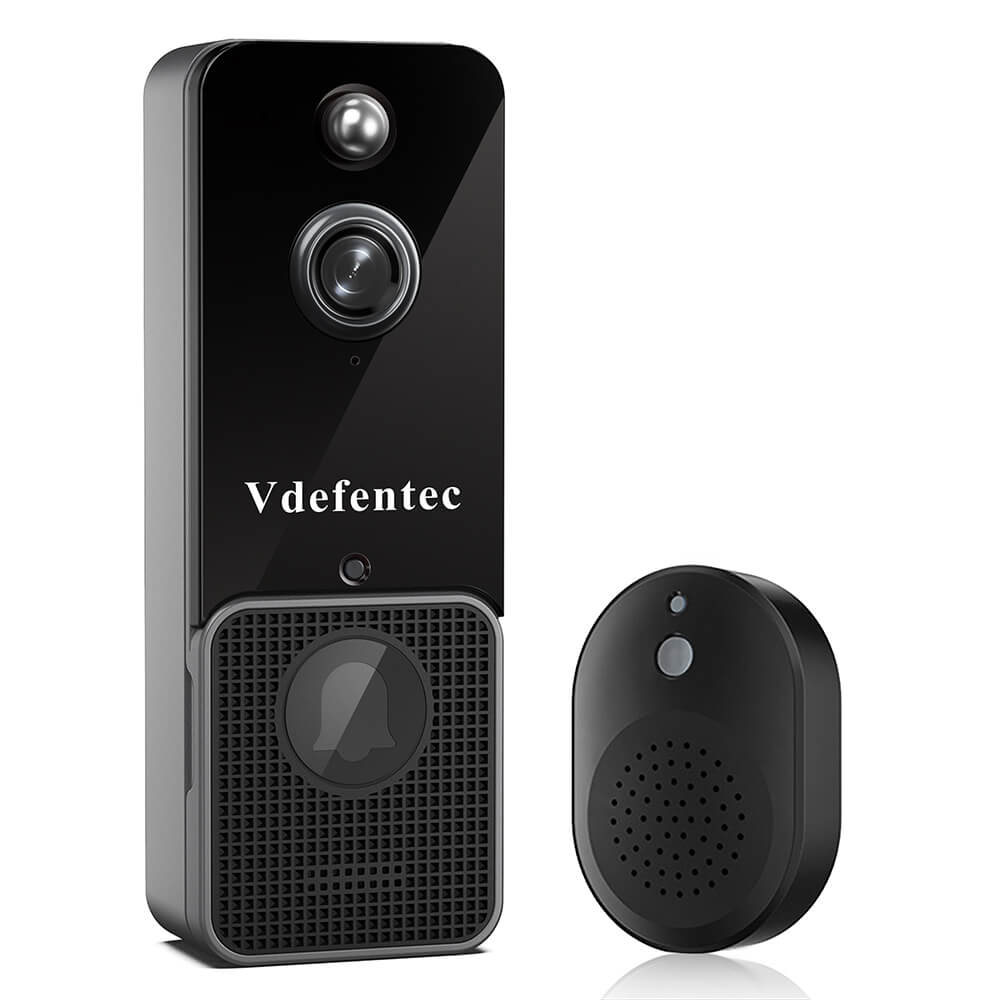 Vdefentec Battery Video Doorbell - Motion Detection & Alerts, and Two-Way Talk