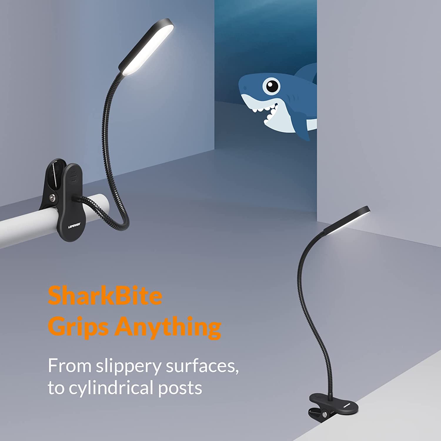 SharkBite LED Clip-on Light Eye-Caring Dimmable Auti Blue Light