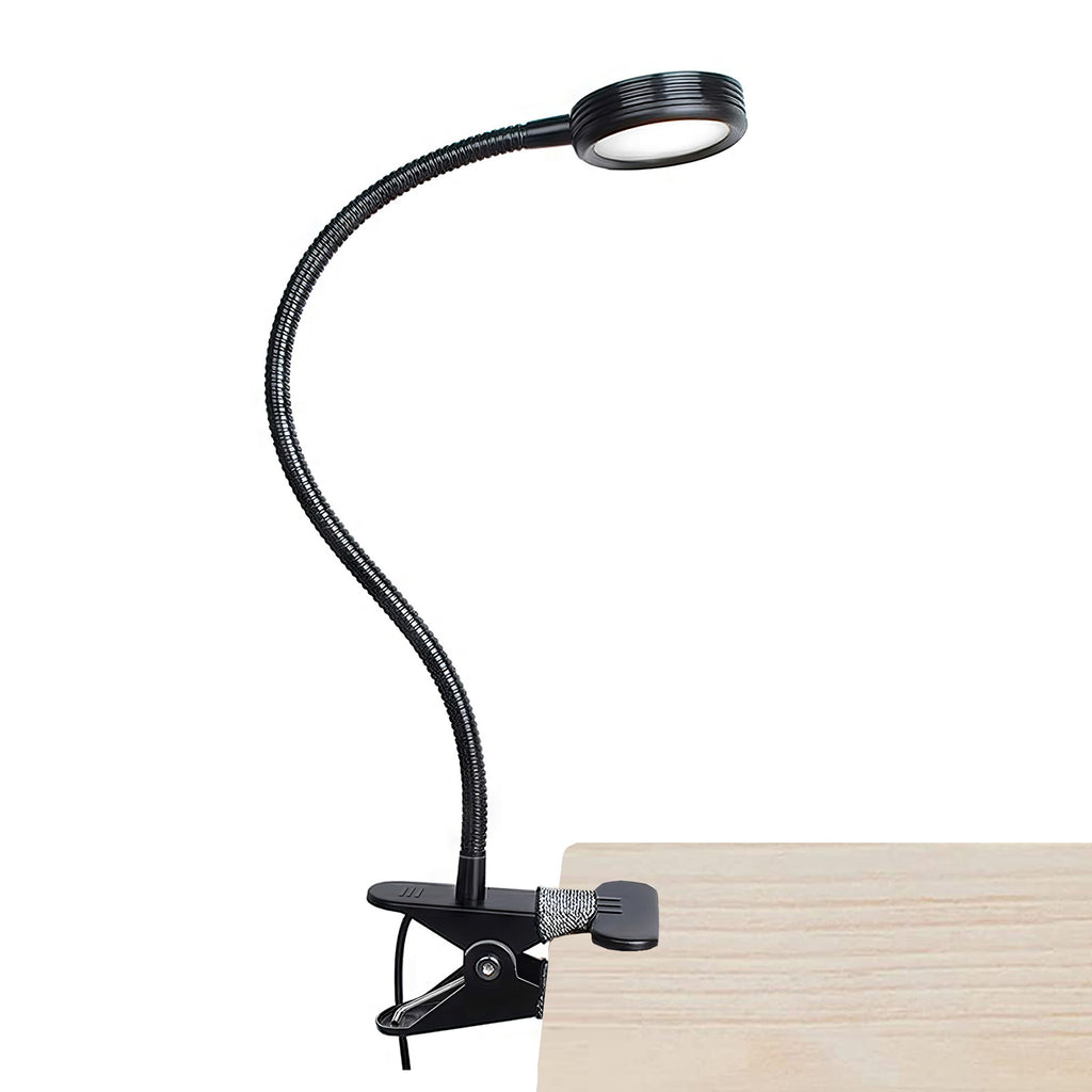 Flexible Arm USB LED Desk Lamp - Twin Gooseneck Clip-on Light With 6 LEDs