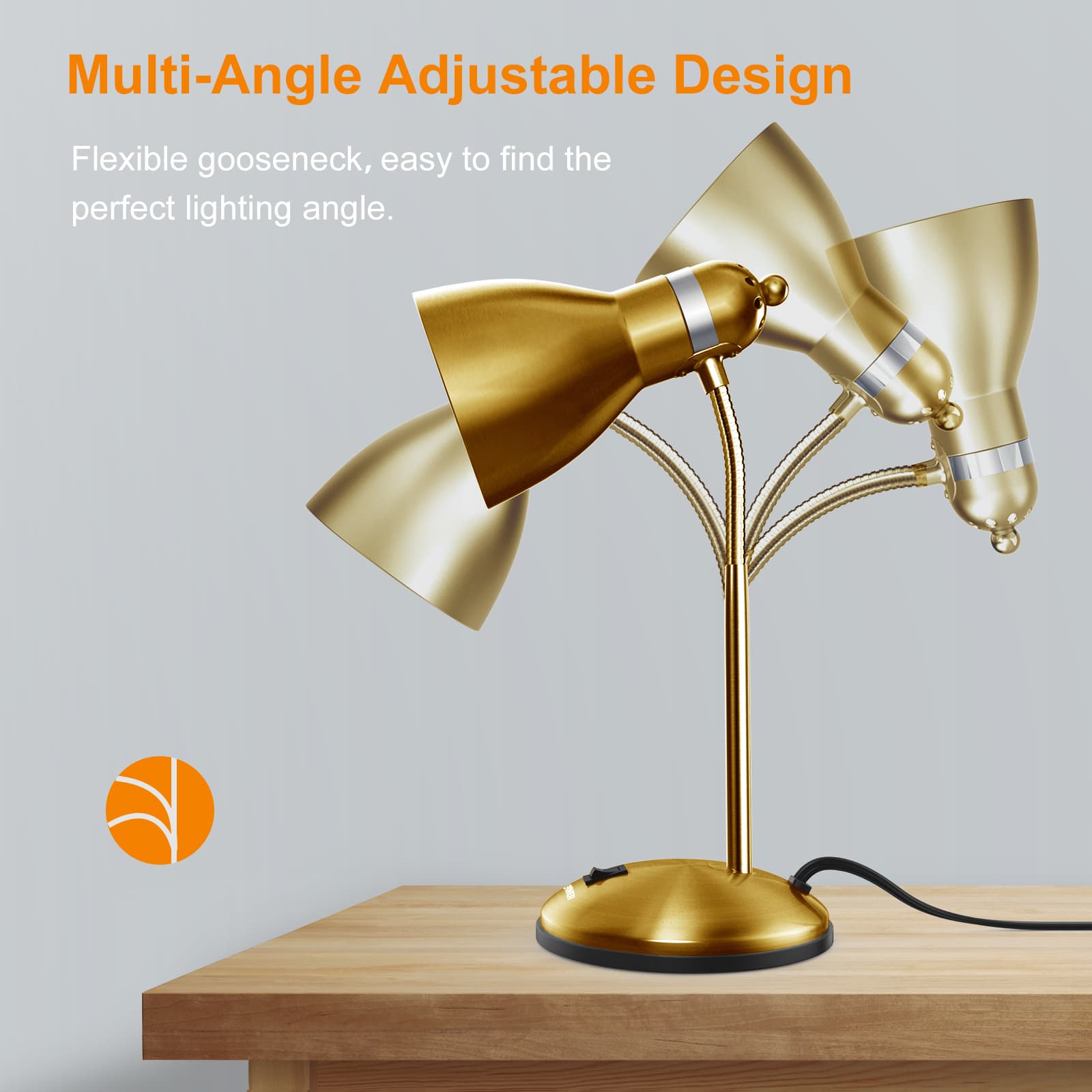 Lepower-tec gold adjustable metal desk task amp