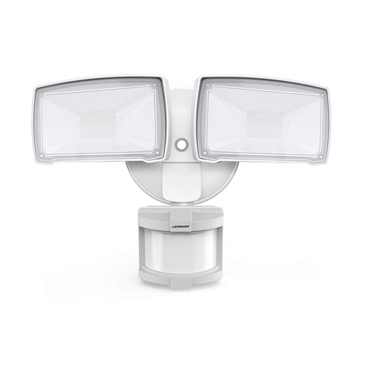 Lepower 30W Motion Detector Security Lights 2 Adjustable Heads 3200LM