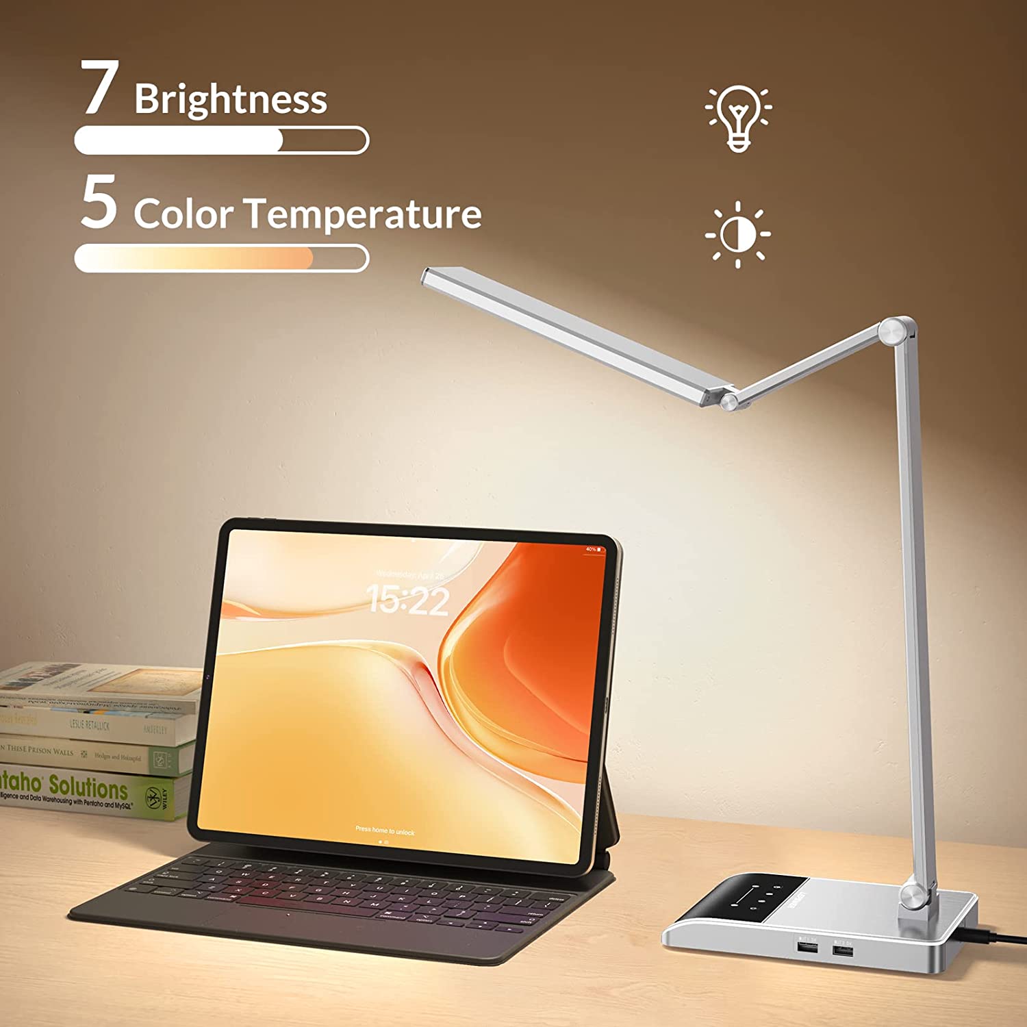 Eye-caring LED Desk Light Anti-Blue Light Touch Control Adjustable