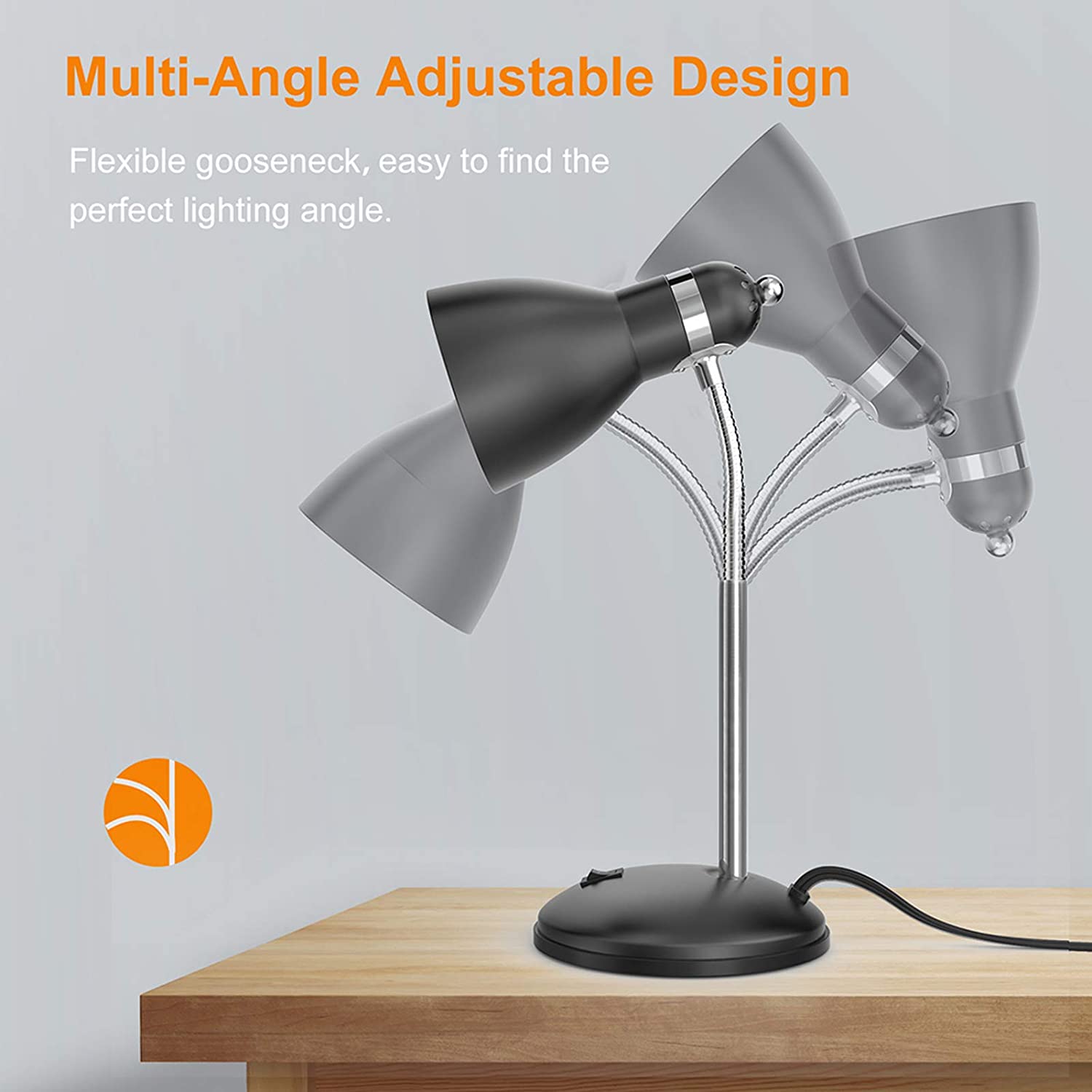 Flexible Gooseneck Metal Desk Lamp Directional Table Lamp