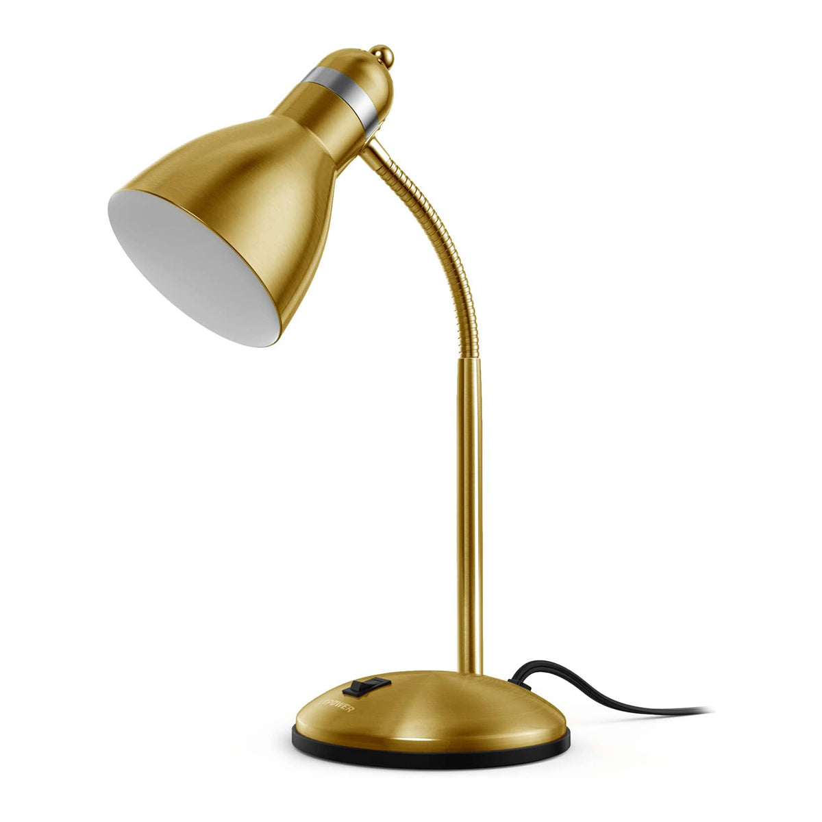 Flexible Clip-On LED Light Gooseneck USB Charging Eye-Caring Warm Light Gold