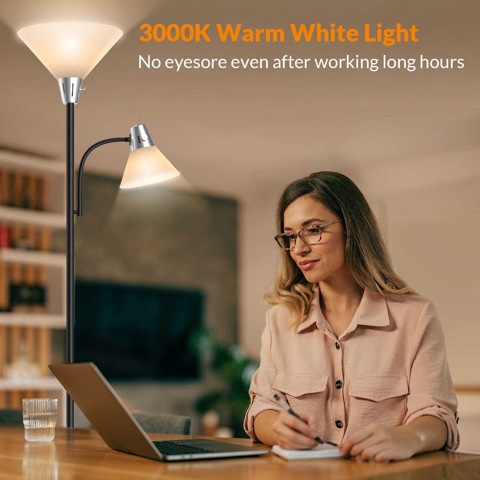 Lepower-tec Sky Dome Tree Torchiere Floor Lamp with Reading Lamps