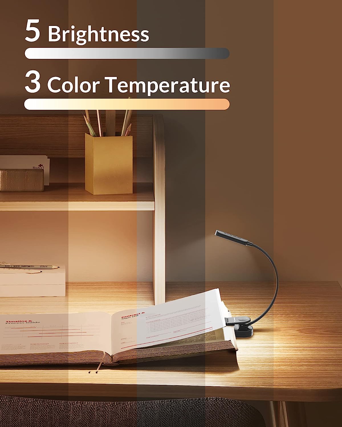 Rechargeable Clip-On LED Light for Book Screen iPad Small Size