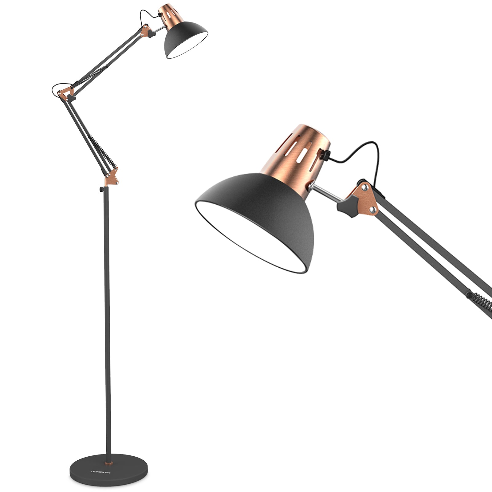 Lepower-tec Flexible Architect Floor Lamp Metal Directional Standing Lamp