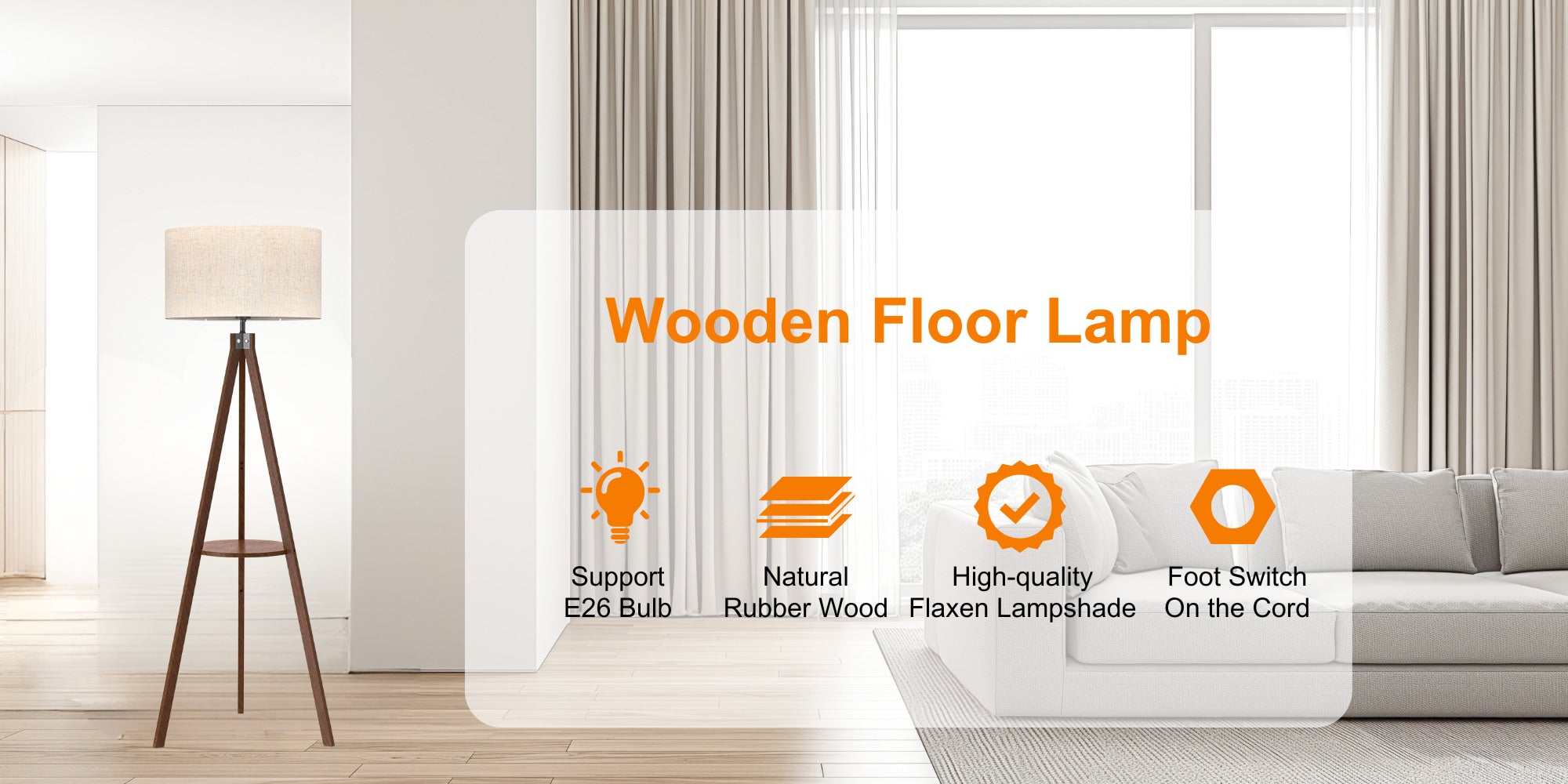 Lepower wooden floor lamp hotsell