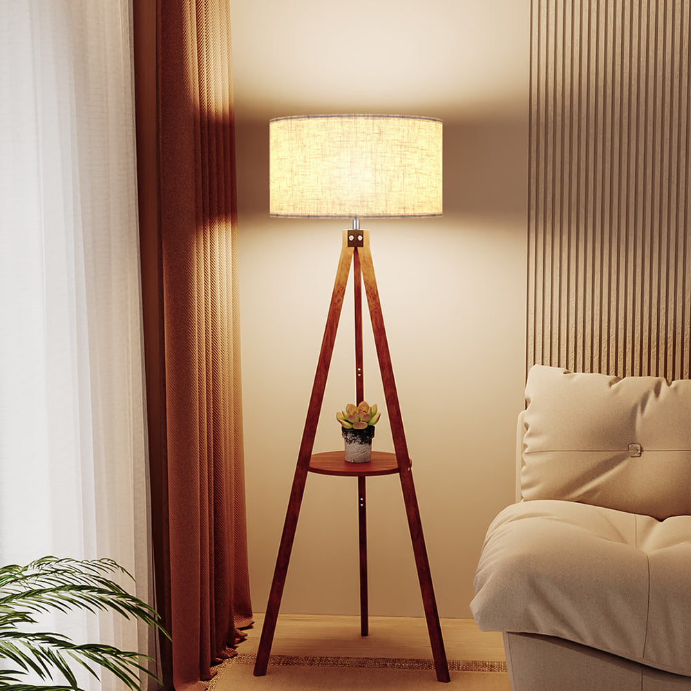 Tripod Floor Lamp With Shelf