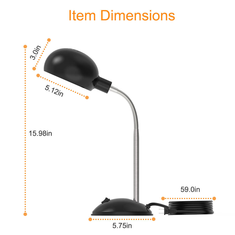 Metal Desk Lamp with E12 Lamp Base