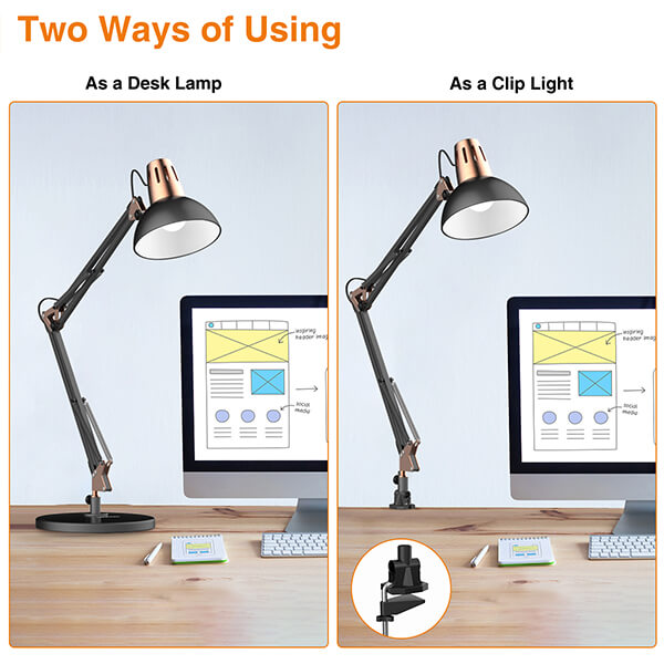 Lepower Swing Arm Table Lamp With Clamp