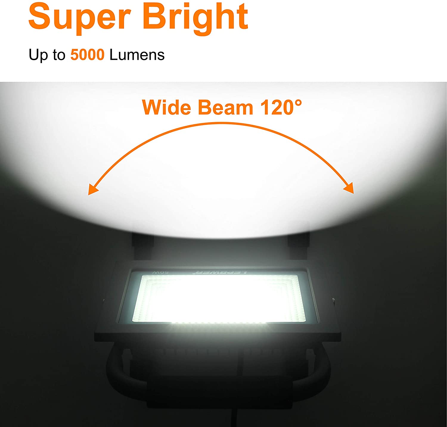 50W Portable LED Work Light with Stand & Plug