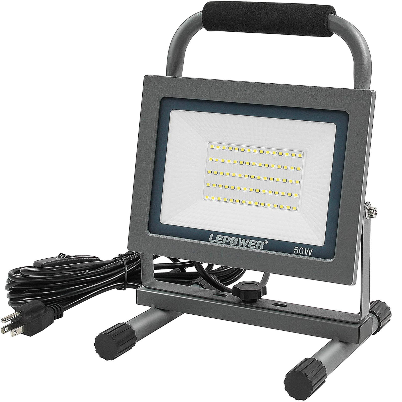 50W Portable LED Work Light with Stand & Plug