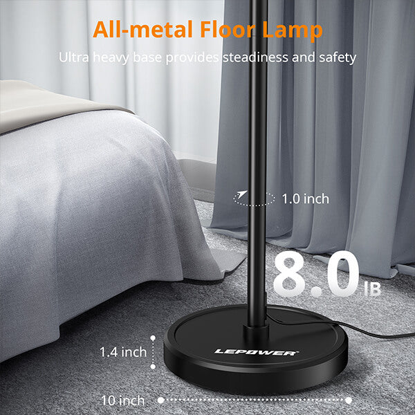 Lepower-tec Industrial Tree Tall Floor Lamp 3 Lights with Dimmer (Bulb Included)