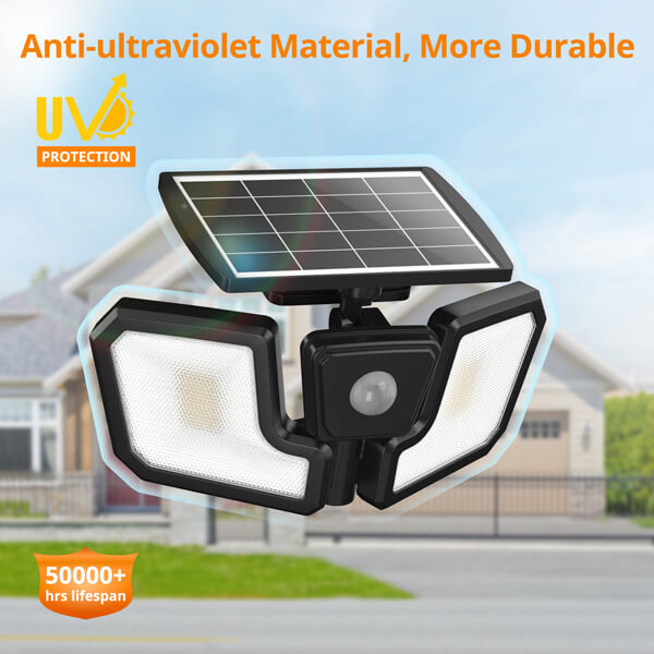 Wireless Motion Sensor Solar Flood Lights Outdoor 1600lm