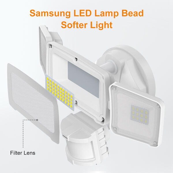 solar power motion flood light