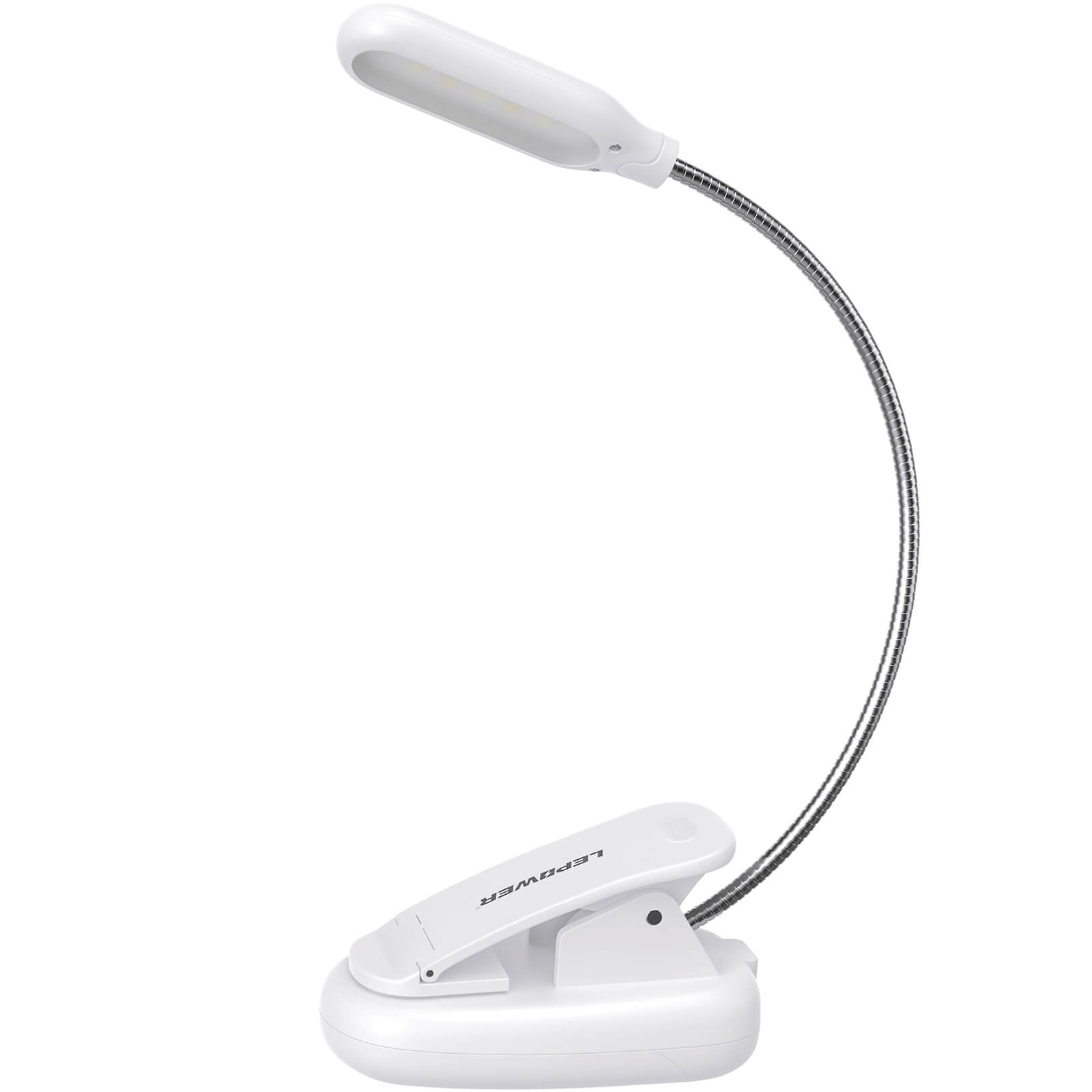 Small Clip-on Book Light, Battery & USB Operated LED Reading Lamp