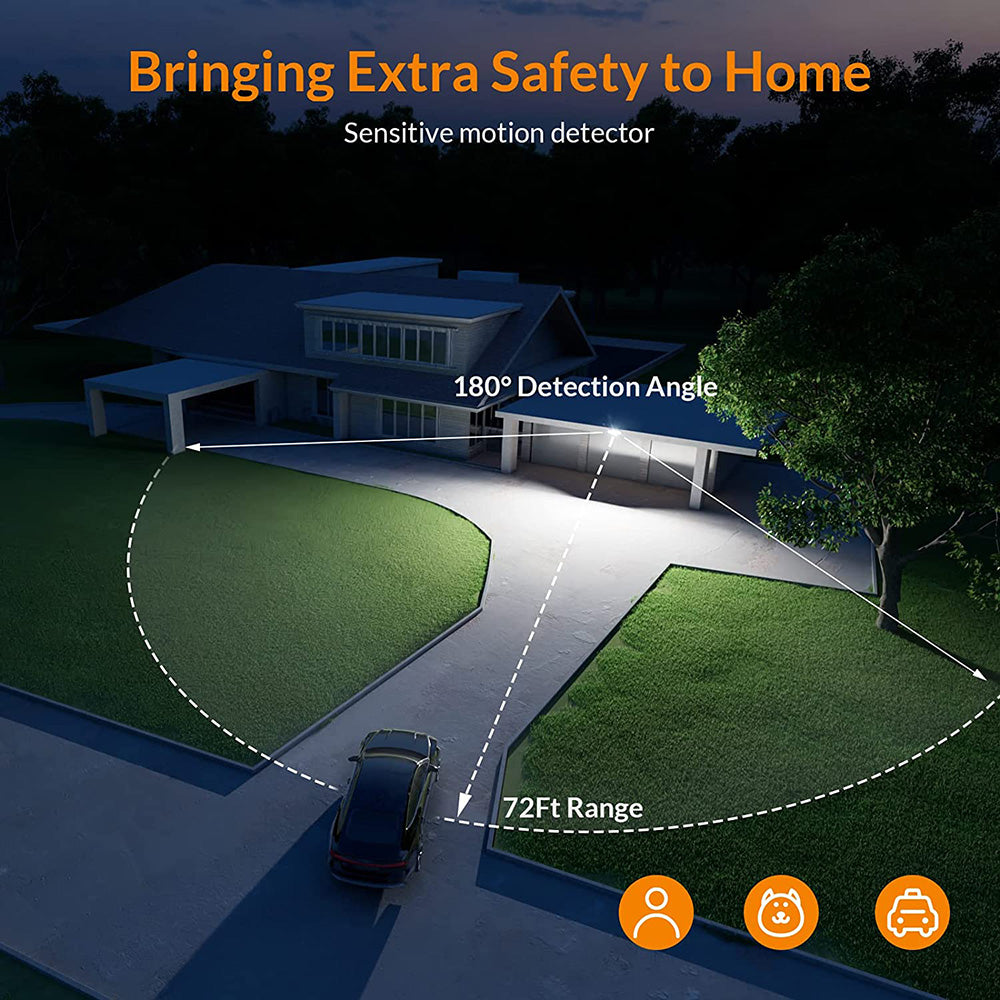 38W Motion Sensor Security Lights Adjustable 4200LM