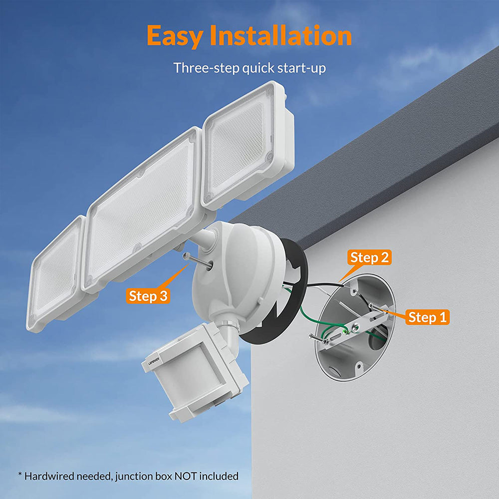 38W Motion Sensor Security Lights Adjustable 4200LM