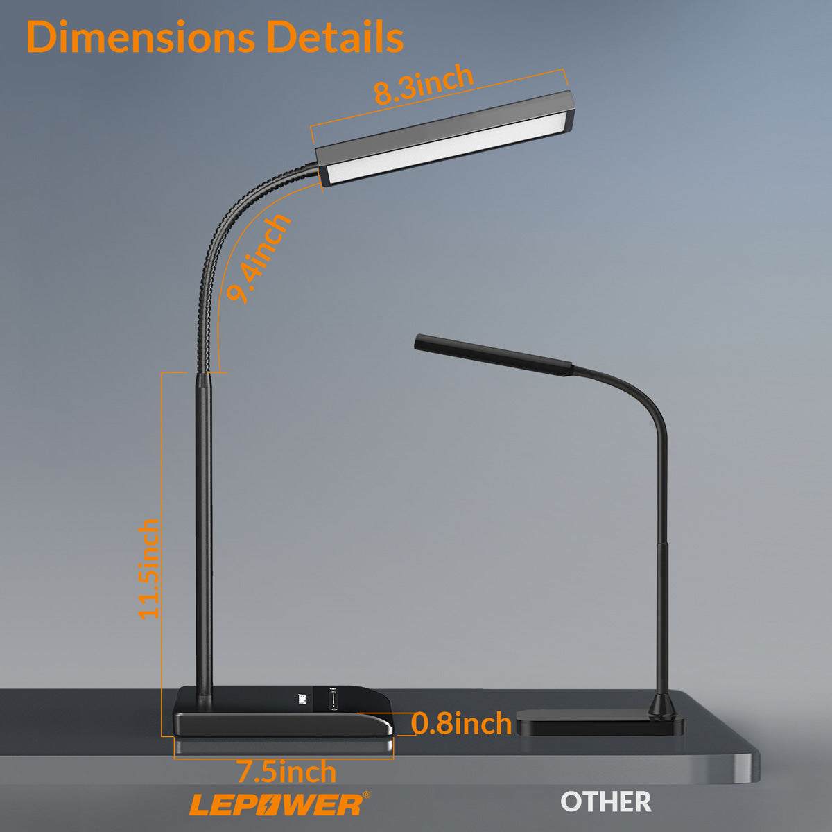 Gooseneck Eye-caring LED Desk Light with Touch Control