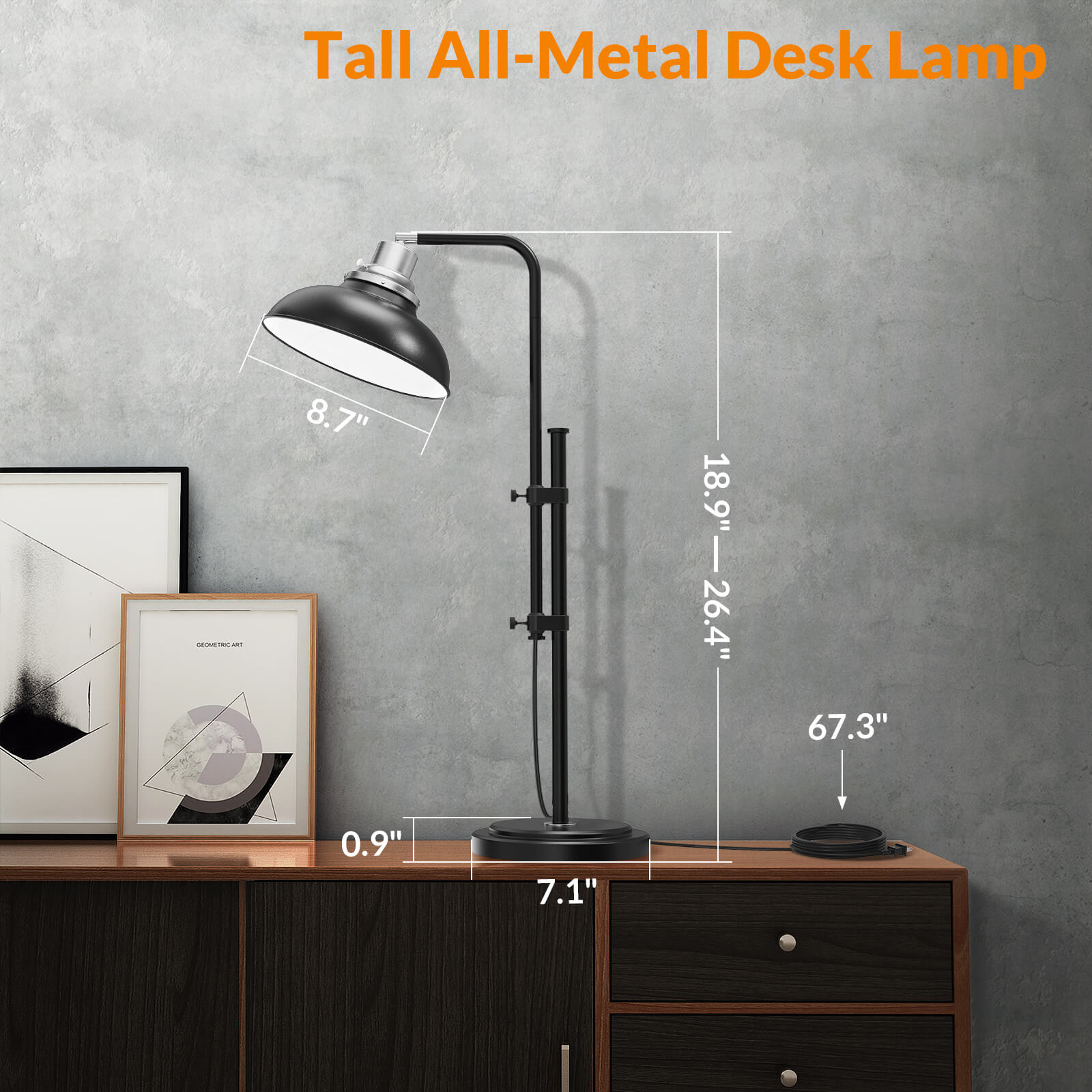 LEPOWER Metal Desk Lamp Size