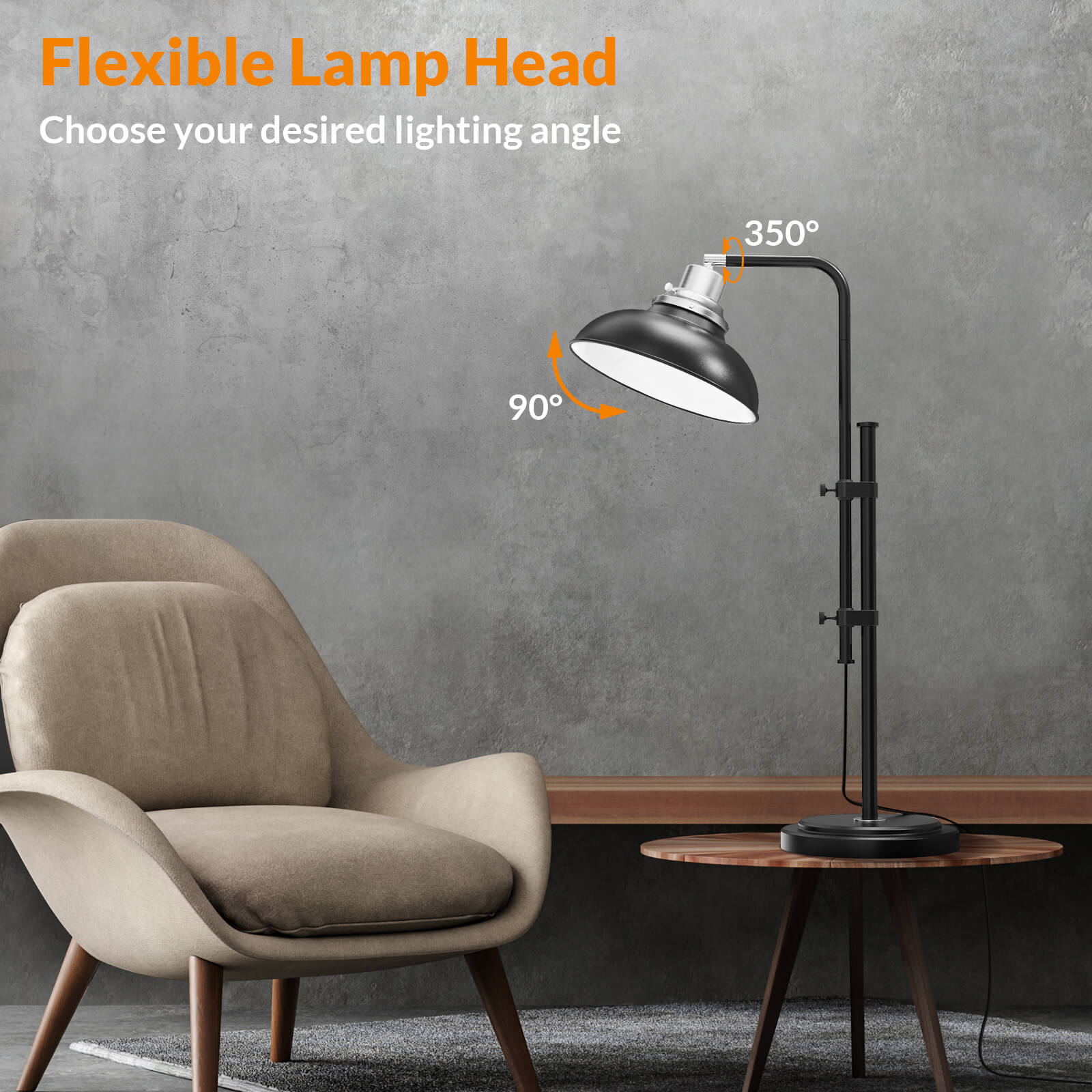 LEPOWER Black Farmhouse Task Lamps