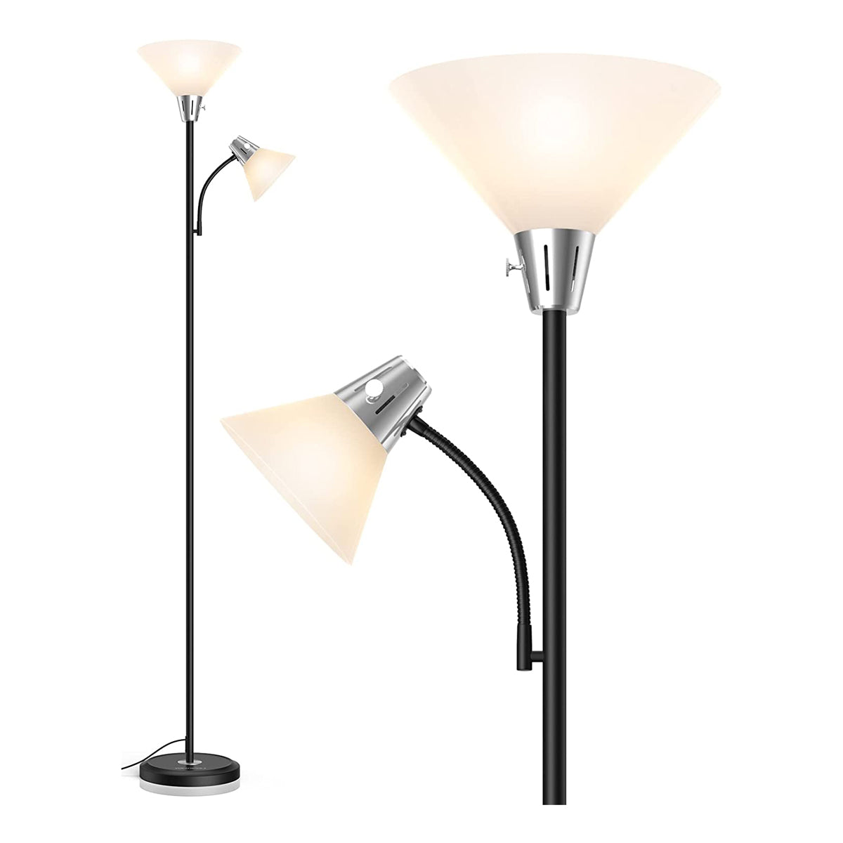 Lepower-tec Sky Dome Tree Torchiere Floor Lamp with Reading Lamps