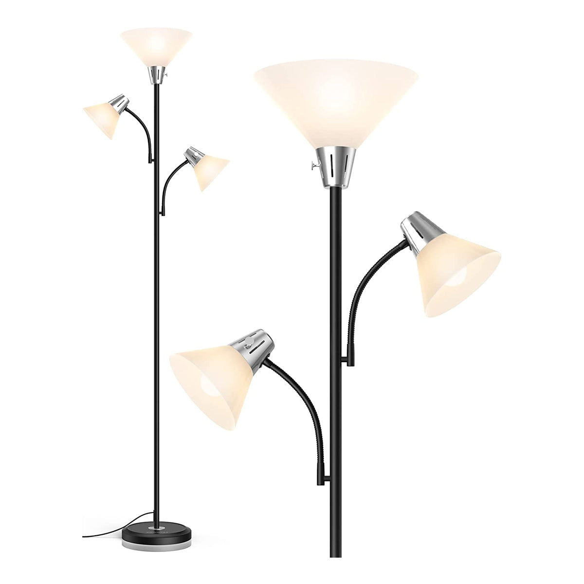 Lepower-tec Sky Dome Tree Torchiere Floor Lamp with Reading Lamps