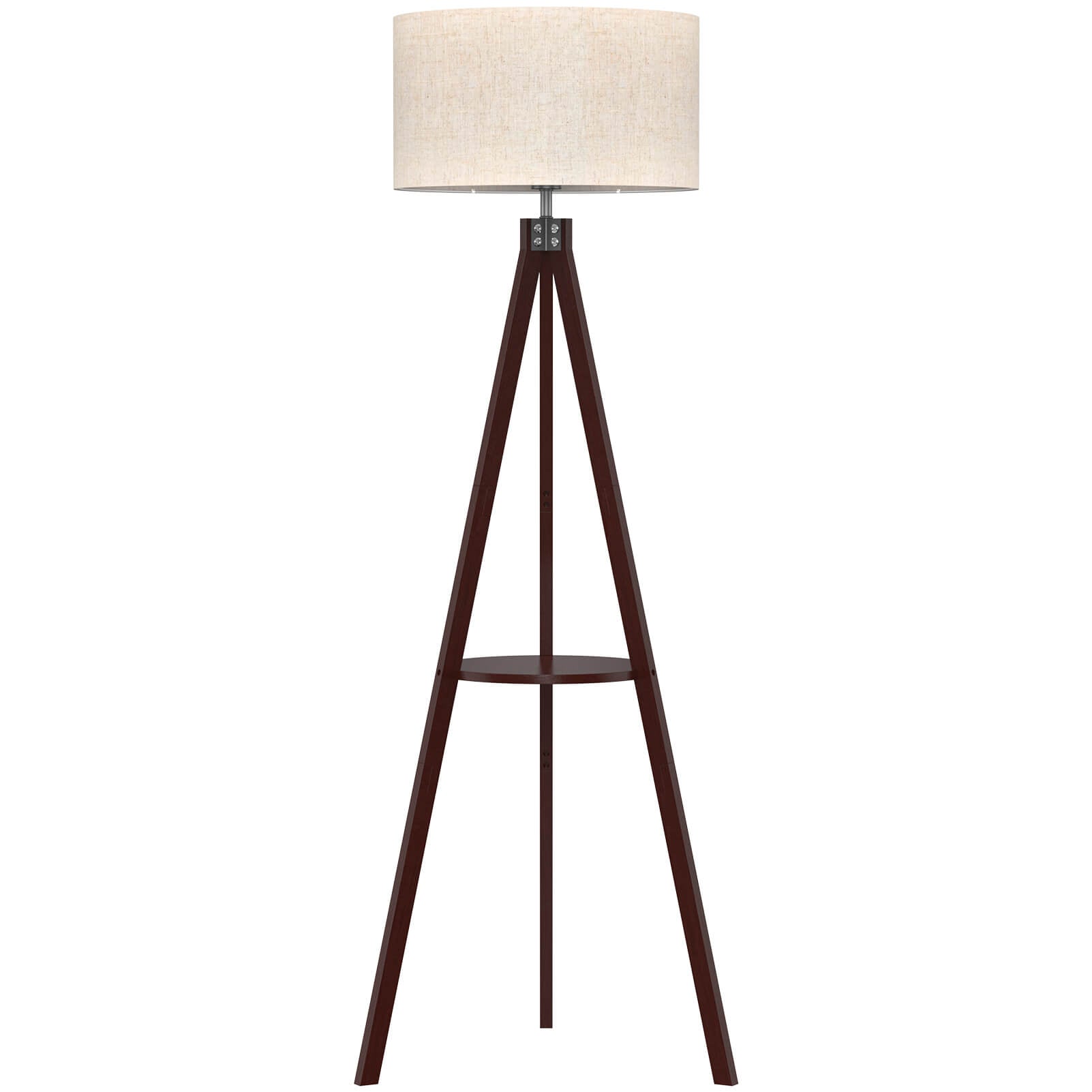 Wooden Floor Lamp with Shelf