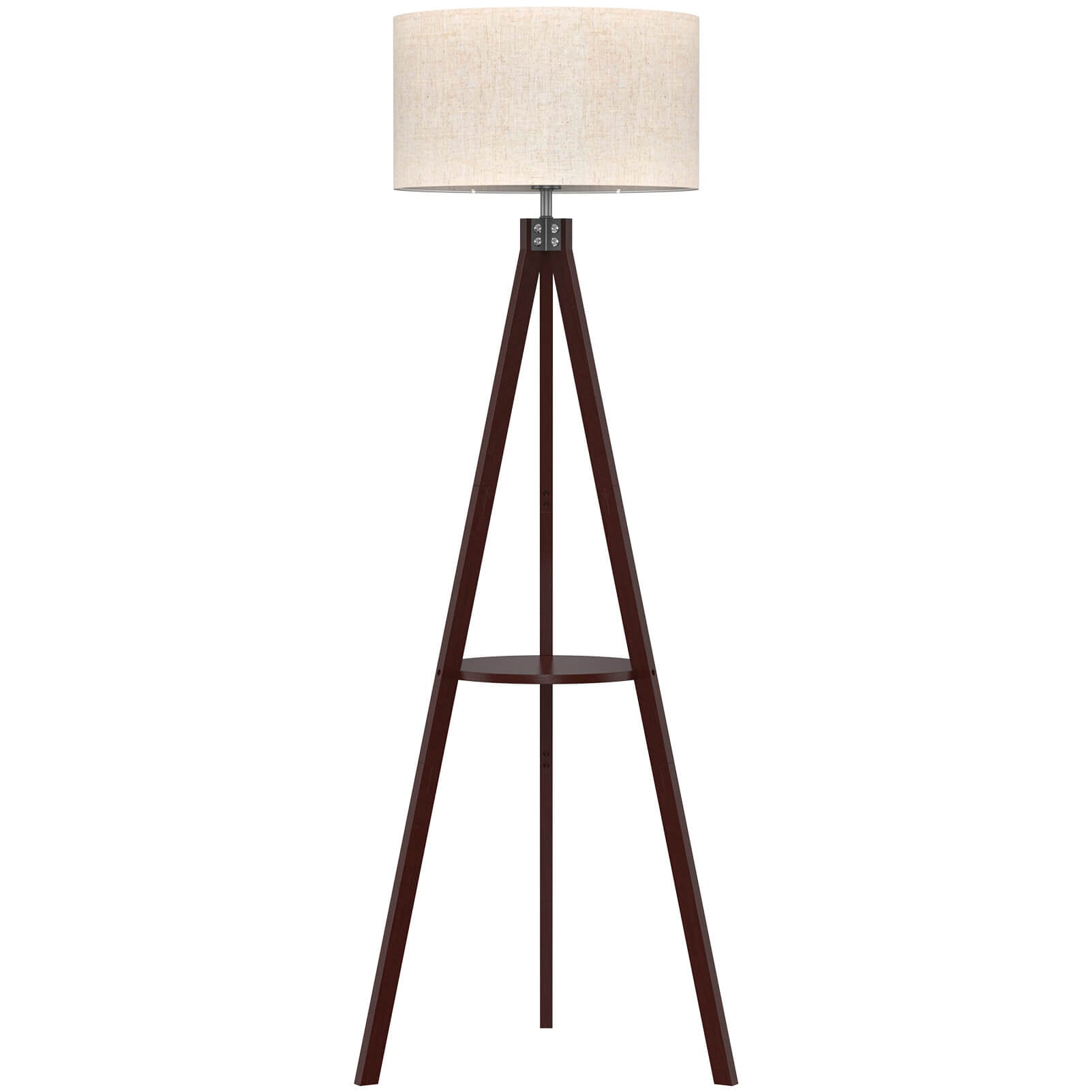 Wooden Floor Lamp with Shelf